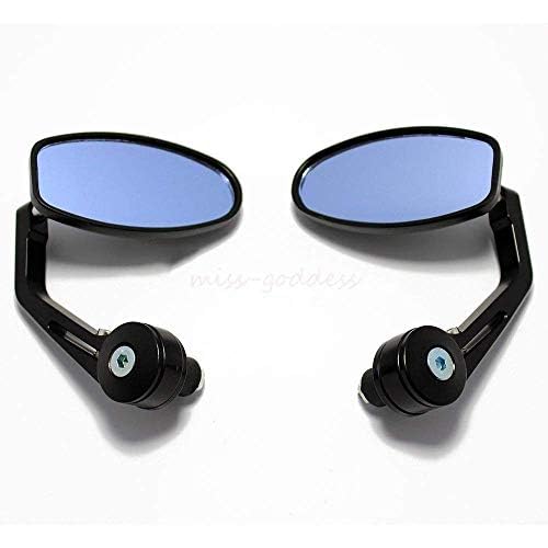Image of Motorcycle Handlebar Mirrors Side View Edge Mirrors, Universal Fit For Bikes Round (Oval)