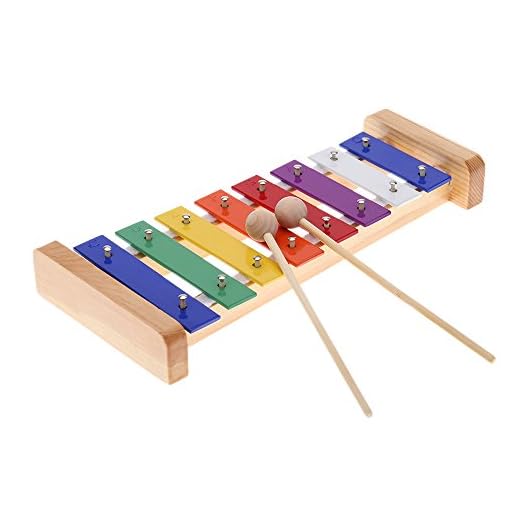 Andoer Wood Pine Xylophone Percussion Musical Toy (8 Notes, Wood)