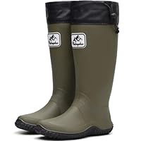 situkeke Women Tall Wellington Boots Ladies Waterproof Rain Boots Fashion Outdoor Trekking Boot Green 40/41 EU