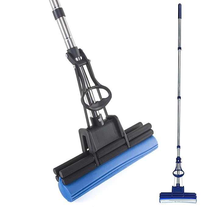 Raggle Floor Cleaner, Floor Mops, Wring Mop, Mop with Wringing Function - Sponge mop for Cleaning Floors- with PVA Sponge and Stainless Steel mop Handle (B0DB8KJZH1) Amazon Price History, Amazon Price Tracker