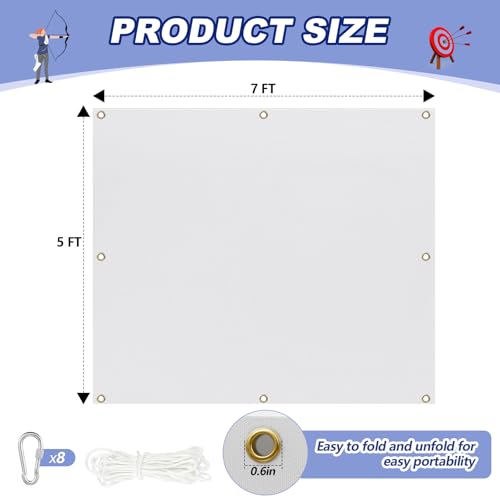Image of Silipull Archery Backstop Netting Heavy Duty with Rope and Hooks Slingshot Archery Net for Backyard Shooting Accessories
