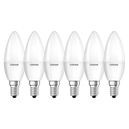 Osram LED Star Classic B Lampe, in Kerzenform mit E14-Sockel, nicht dimmbar, Ersetzt 40 Watt, Matt, Kaltweiß - 4000 Kelvin, 6er-Pack