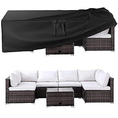 Ruimoy Patio Furniture Covers, Outdoor Furniture Cover Waterproof, General Purpose, Outside Table and Chair Covers, Heavy Duty 600D (98 Inch L x 78 Inch W x 32 Inch H)