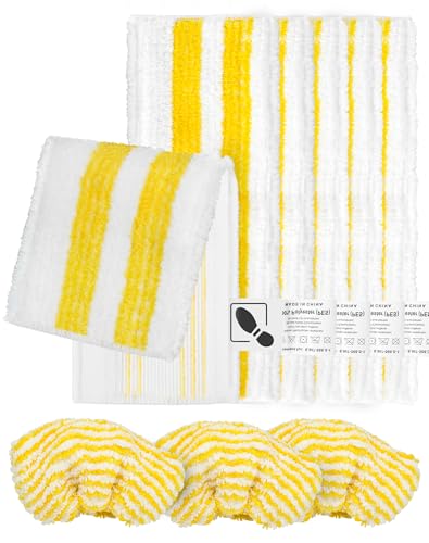 9 Pièces Accessoires pour Kärcher SC2 SC3 SC4 SC5 Inclus 6 Microfibre Serpillères pour sol et 3 Bonnettes pour Kärcher Nettoyeur Vapeur Easyfix SC Série