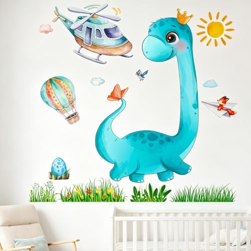 Vinilo decorativo infantil dinosaurio acuarela en 2 piezas miniatura 4