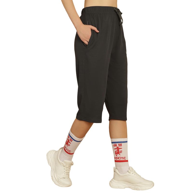 Image of Mack Jonney Solid Regular Fit Polyster Lycra Capri for Women-P
