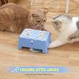 PUHOHUN Cat Toys for Indoor Cats - Rechargeable Silent Automatic Feather Mice Interactive Cat Toy| Hide and Seek Mouse Catching Game - Image 6