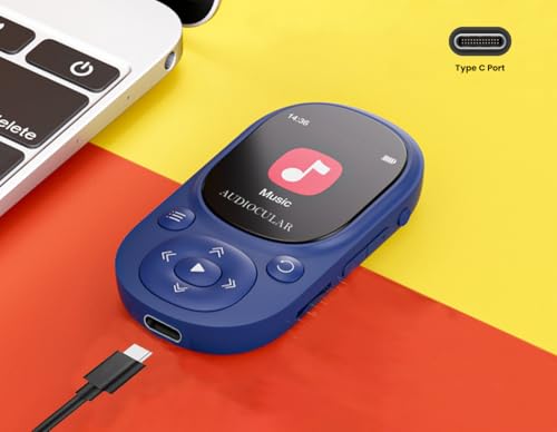 Image of AUDIOCULAR M11 16GB MP3 Digital Player with Clip, Portable Bluetooth Music Player Support Upto128GB External Storage, Pedometer, FM Radio, Voice Recorder, E-Book, Stopwatch (16GB - Blue)