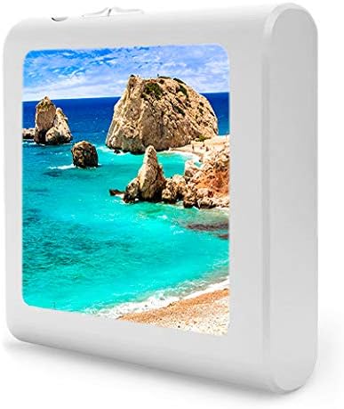 Plug in Dimmable LED Night Light with Dusk to Dawn Auto Sensor, Adjustable Brightness, Warm Light, Auto On-Off Nightlight for Bathroom, Hallway, Nursery, Bedrooms - Rock Cliffs Near The Beach