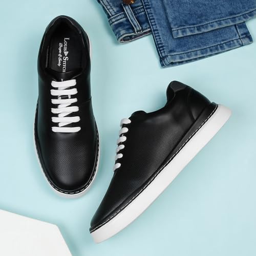 Image of LOUIS STITCH Play Men's Egyptian Black Fashion Sneakers for Men All Day Comfortable Wear (SNK-FSD)