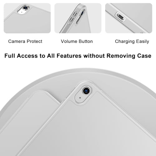 Image of ToaPoia Case for iPad (A16) 11 Inch 2025 /iPad 10th Generation 10.9 Inch 2022, Slim Trifold Stand Protective Cover with Pencil Holder and Soft TPU Back,Support Auto Sleep /Wake (Light Gray)