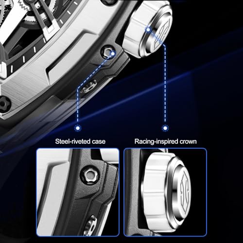 Image of OLEVS Men Automatic Sports Watch Original Skeleton Mechanical Self Winding Luxury Dress Sapphire Crystal Waterproof Wrist Watch for Men
