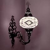  ENVA Applique Murale Multicolore en Mosaïque de Style Marocain Turc Lampe Grand Globe (3098)