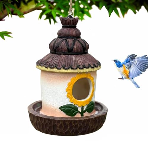 屋外用バードハウス - 野生鳥類用 巣箱 | 屋外小屋シェルター装飾品 樹木の庭 庭園 裏庭 パティオ バルコニー 公園 スペース用