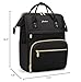 Focdod Women Laptop Backpack Work Bag - Fits 17.3 inch with Laptop Compartment Waterproof Professional Fashion Travel Purse for College Nurse Business Computer Backpack Black