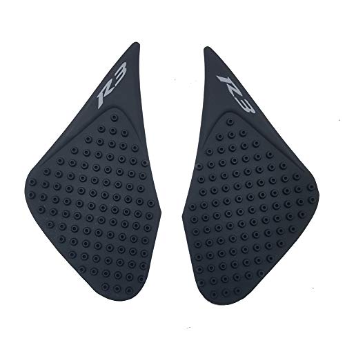 Black Rubber 3D Dots Gas Fuel Tank Traction Pad Anti Side Slip Protector for Yamaha YZF R3 2015-2017