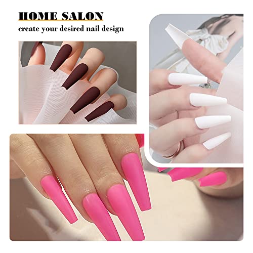 Addfavor 576Pcs Press On Nails Long Coffin Fake Nails Full Cover Matte Ballerina Acrylic Artificial False Nail Tips 24 Colors 10 Sizes For Women Girls #TOP5