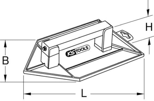 KS Tools 144.0532 Reibebrett, spitz, 130x200mm