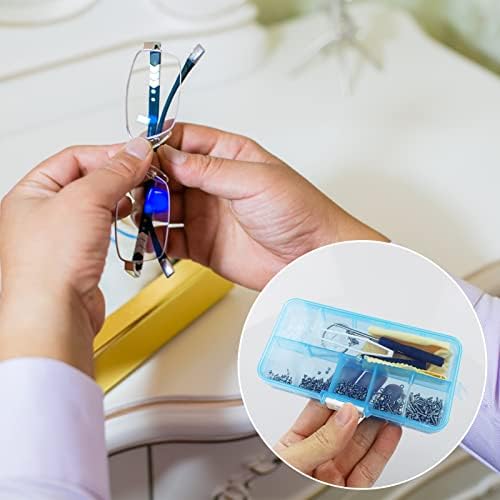500 Pcs Eyeglass Sunglass Glasses Repair Tool Kit, Spectacle Repair Screwdriver Set - Mini Screwdriver, Screws Nuts, Silicone Nose Pads, Tweezer, Glasses Cloth Assortment Repair Tool Set