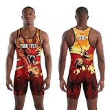 DIYUME Youth & Adult Custom Dragon Wrestling Singlets - Personalized School Team Competition Uniforms
