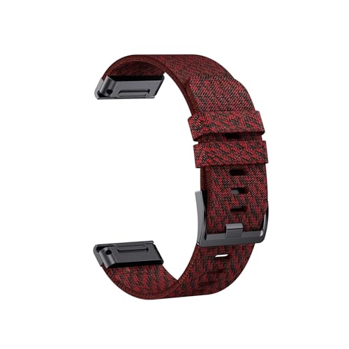 22 26mm�W���J�[�h�i�C�����x���g�ɓK������Garmin Fenix 7 7Pro 7X 6X 6Pro 5X 5Plus 6Epix�����\�u���X���b�g(Jacquard Red,26mm)