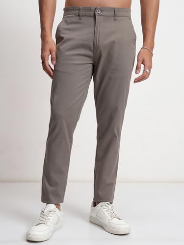 Image of Highlander Men's Slim Fit Formal Trousers | Ankle Length |Smart Trousers for Men | Chino Trousers for Men|Elegant Design | Comfortable Fabric for Daily Work & Formal Occasions