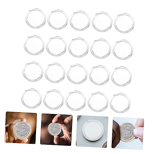 Set de 100 cajas transparentes para monedas de 25mm miniatura 2