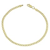 Kooljewelry 14k Yellow Gold Filled 3.2 mm Miami Cuban Curb Chain Bracelet (8.5 inch)