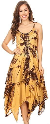 Image of Sakkas Annabella Corset Bodice Handkerchief Hem Dress