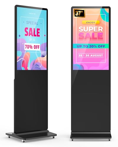 HARZHI 54 inch Digital Signage Display Photo Booth Stand Shell, Perfect for Weddings and Parties, Indoor Floor Standing Advertising Kiosk, Android OS, Auto Media Player, HDMI/USB/WiFi (Non-Touch)