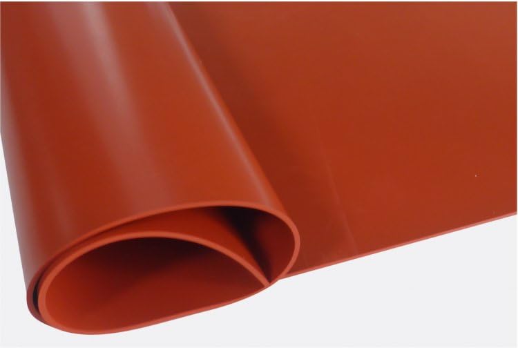 VA Antiques Solid Anti-vibrating Neoprene Rubber Sheet 3mm Thick for Plumbing, Gaskets DIY Material, Flooring, Red Color (12" X 30")