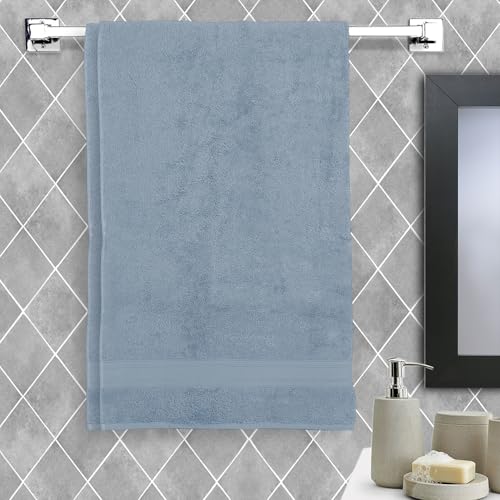 Image of Arvind 100% Cotton Towels for Bath | Towels for Bath Large Size | 500 GSM Bath Towel - Soft & Absorbent | 2 Piece Bath Towel for Men /Women | Urban Comfort | 70 cm x 140 cm - Sky Blue