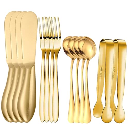 MUCKLILY 1set Stainless Steel Butter Spreader and Cheese Knife for Desserts Yogurt and Appetizers Utensils for Entertaining and Everyday Use