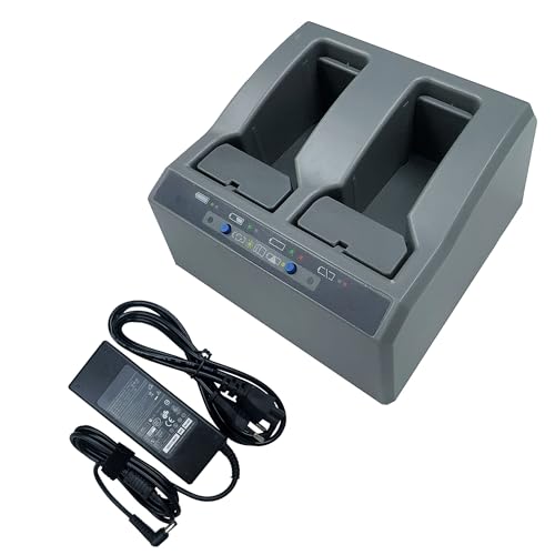 Dual Slots Battery Charger for Trimble R4 R6 R7 R8 R10 R12, S3 S5 S6 S7 S8 S9, SPS RTS VX Serials, 5700 5800 Total Station GNSS GPS RTK 53018010, 53022010 Battery Charger