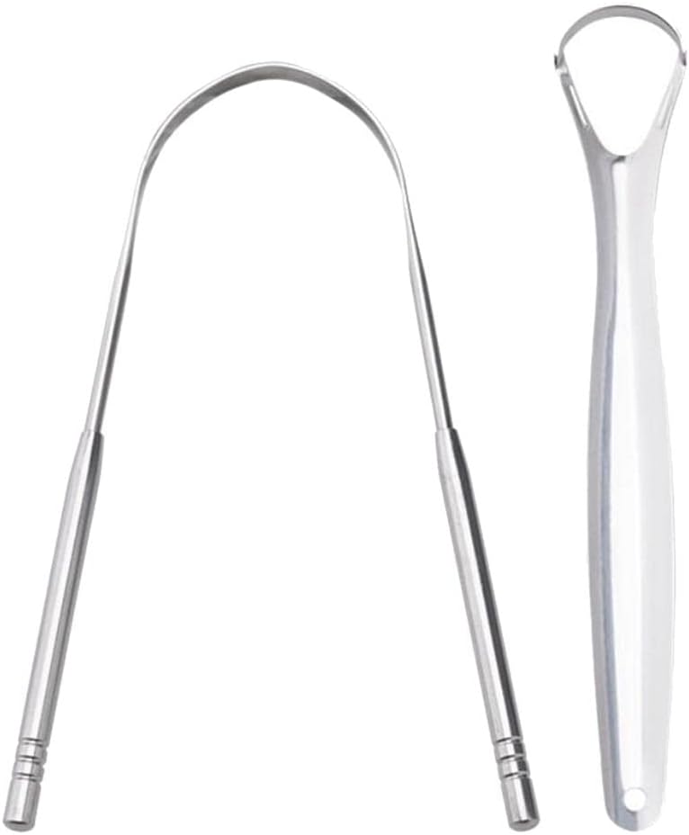 Stainless Steel Tongue Cleaner for Adults Set of 2