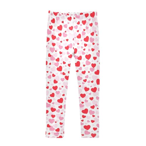 Red Hearts Girls' Leggings Toddler Doodles Kids Yoga Pants Dance Active Tights 5T Multi
