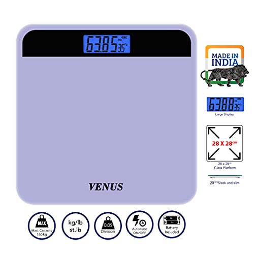 Image of Venus (Made in India) Electronic Digital Personal Bathroom Weight Machine for Body Weight upto 180 kg Weighing Scale with 24 Months Warranty