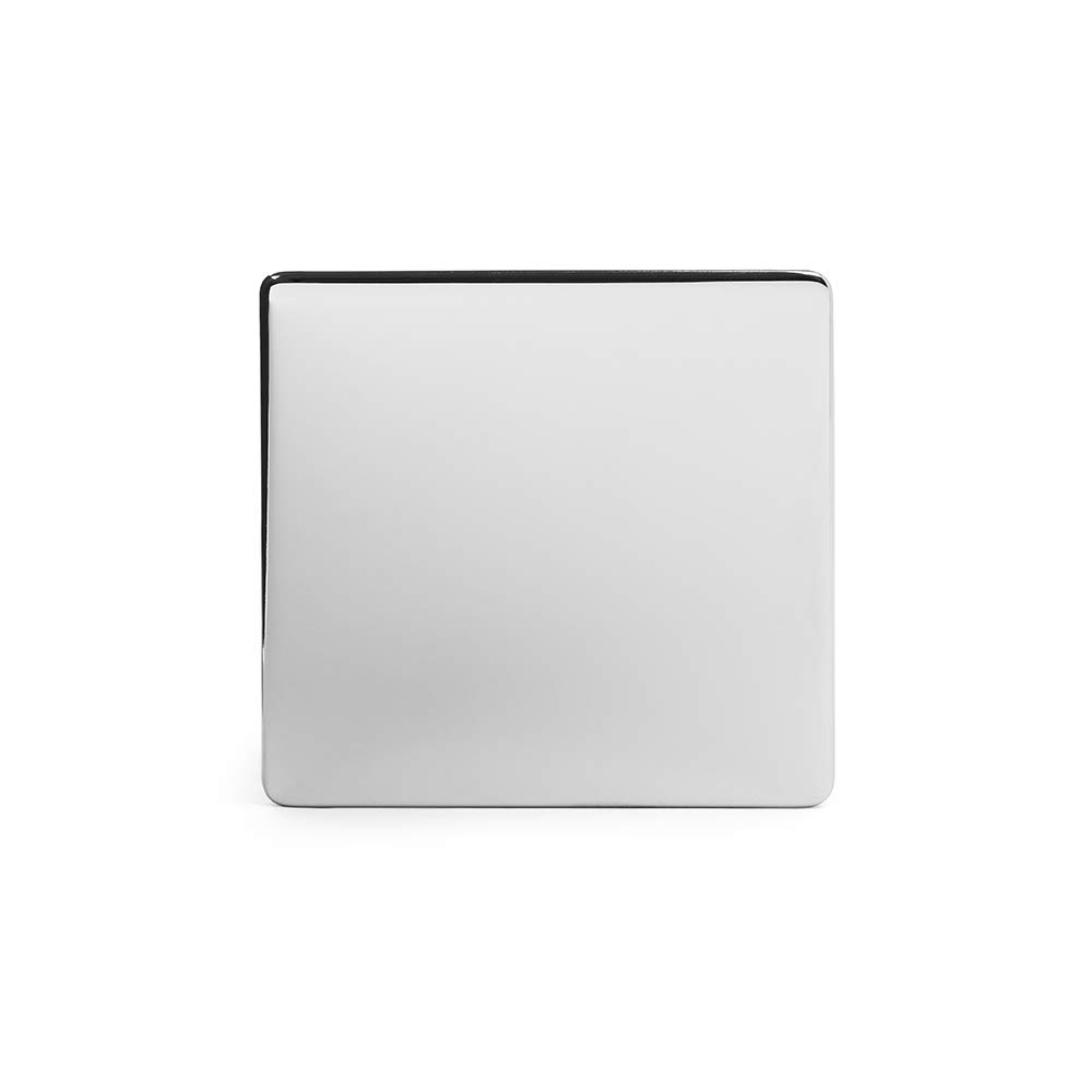 The Soho Lighting Company Black/White Soho Lighting Polished Chrome Metal 1 Gang Blanking Plate Screwless