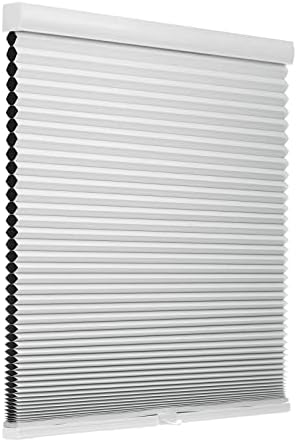 Changshade Cellular Shades Cordless Blackout Door Window Blinds Honeycomb, Black Out Room Darkening Light Blocking 1.5'' Single Cell Pleated for Home, Shade Size 36" W x 72" White, JZCEL36WT72C
