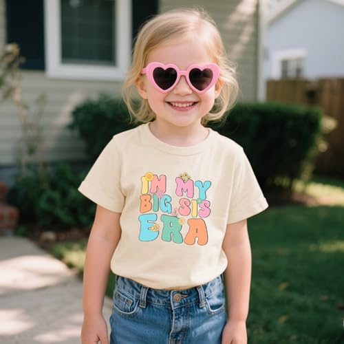 Image of Toddler Girl Big Sister Shirt Pregnancy Announcement T-Shirts Cotton Short Sleeve Tees 2-10 Years