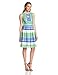 Julian Taylor Women's Sleeveless Stripe Printed Fit and Flare Cutout Dress