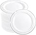 WELLIFE Silver Plastic Dinner Plates 72 Pieces, 10.25" Silver Disposable Plates, Premium Hard Plastic Lunch Plates, Ideal for Wedding, Parties