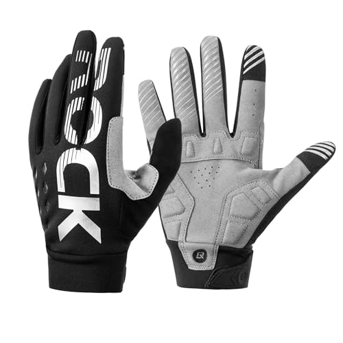 ROCKBROS Winter Fahrradhandschuhe Herren Damen Touchscreen Warm Gefüttert & Winddicht Stoßdämpfend und rutschfest mit Reflektoren MTB Rennrad Handschuhe für Radsport und Outdoor S