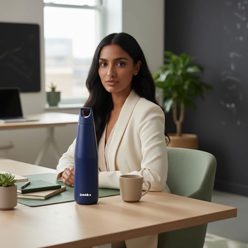 Image of Myst - Double Wall Stainless Steel Water Bottle | Vacuum Insulated | Hot & Cold | Leakproof & Durable | (Navy Blue, 1080 ml)