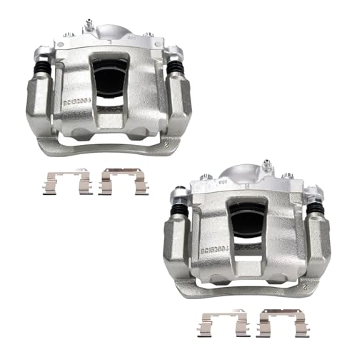 Image of TRQ Front Driver and Passenger Side Brake Caliper Set Caliper Brackets Hardware Compatible with 2011-2014 Hyundai Sonata 2.4L 2015 Sonata Hybrid 2015 Limited Hybrid 2011-2016 Kia Optima 2.4L