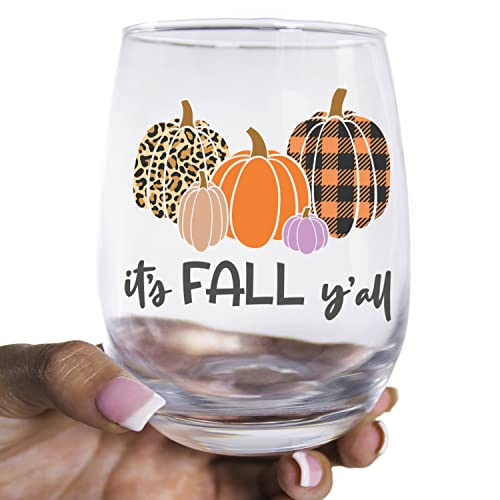 Toasted Tales Its Fall Yall | Fall Glass Season Holiday Glassware| Cute Glass Tumbler | Novelty Gifts For Her | Girls Weekend | Autumn Thanksgiving Gifts #TOP1