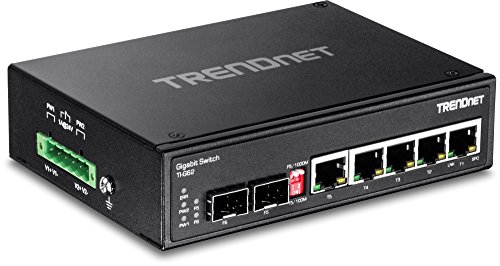 Image of TRENDnet 7-Port Industrial Gigabit DIN-Rail Switch, TI-G62, 5 x Gigabit Ports, 2 x Gigabit SFP Ports, IP50 Weather Rated, 14Gbps, NDAA TAA Compliant, Lifetime Protection TI-G62