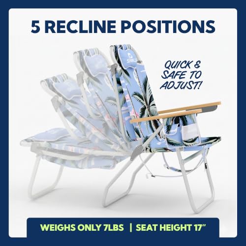 Image of SUN NINJA Folding Beach Chair for Adults with 17 inch seat Height - 1pc