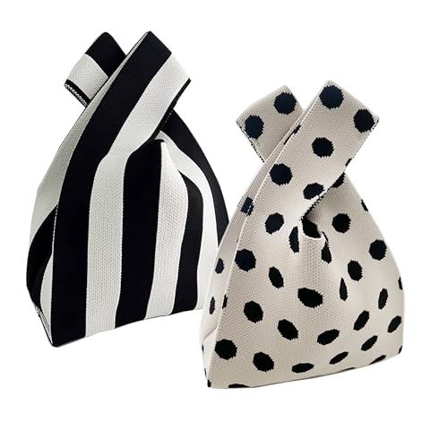 Image of Knot Bag, Mini Knit Tote Bag, Extra Thickened Japanese Knot Bag, Wristlet Handbag - 1 /2 /6 Pack