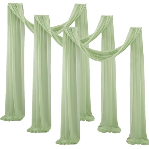 FANSU Tenture Arche Mariage Tenture Mariage Voilage Lot de 3 Arche Tenture Tulle Mariage, Arche de Mariage Voilage Tenture pour Deco Mariage, Salon,...